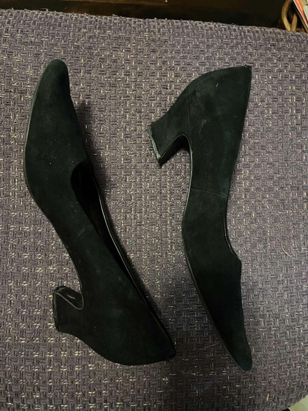 Aldo Black Suede Pointed-Toe Heels